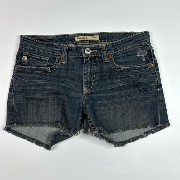 Big Start Madde Mid Rise Fit Denim Raw Hem Jean Shorts 29 Regular - Picture 1 of 8